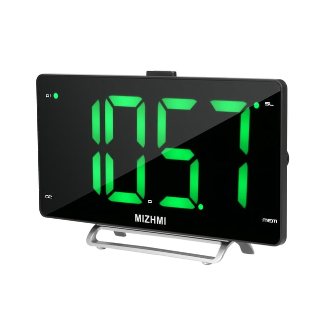 Digital Alarm Clock with Dual Alarm Dimmer 9-inch LED Display Sleep Timer Adjustable Snooze 2 USB Charging Ports 12/24H Battery Backup for Bedroom Office