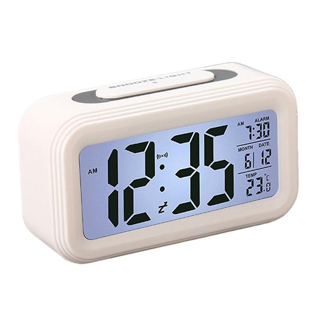 Reloj despertador electrónico silencioso, personas perezosas, ansiosas por dormir, Led, despertador inteligente sensible a la luz