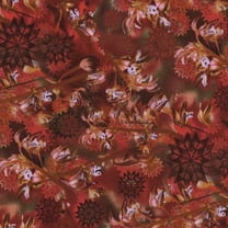 Timeless Treasures Judy Niemeyer Wildflowers Rust Coral Root 100% Cotton Fabric sold by the yard