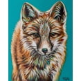 thumbnail image 2 of Vitaletti, Carolee 26x32 Gold Ornate Wood Framed with Double Matting Museum Art Print Titled - Teal Fox, 2 of 4
