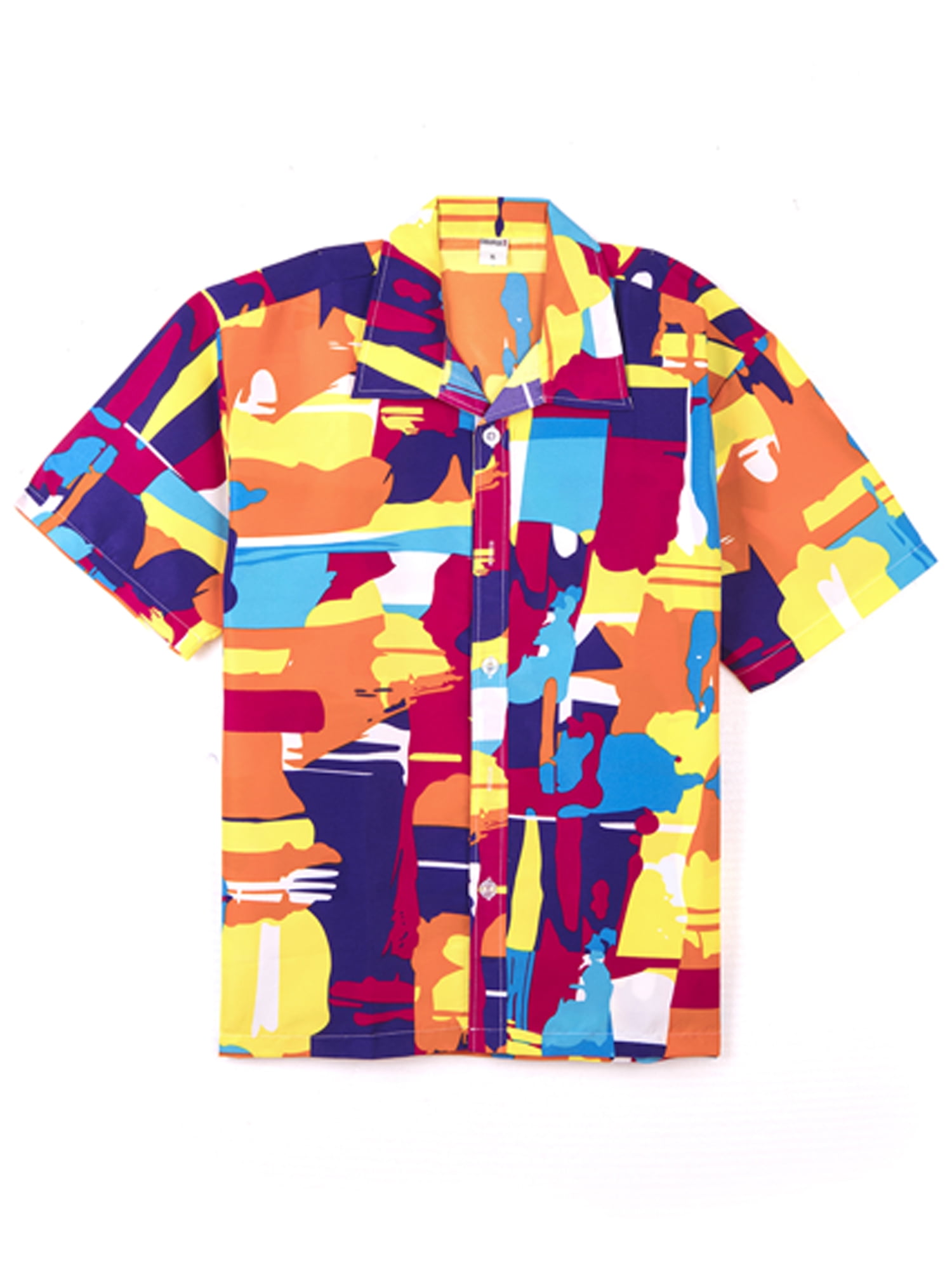 Sweatwater Men Print Hawaii Button Front Casual Beachwear Long Sleeve Shirts