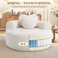 thumbnail image 4 of Muumblus 54" Oversized Round Indoor Chaise Lounge Chair, Boneless Cloud Couch, No Assembly Required, Floor Sofa Chair for Living Room, Beige, 4 of 9