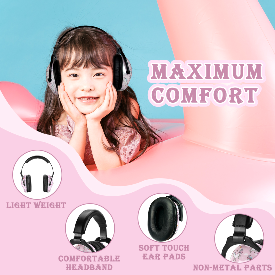 ZOHAN Kids Ear Protection, NRR 22 dB, Unicorn Design photo 7