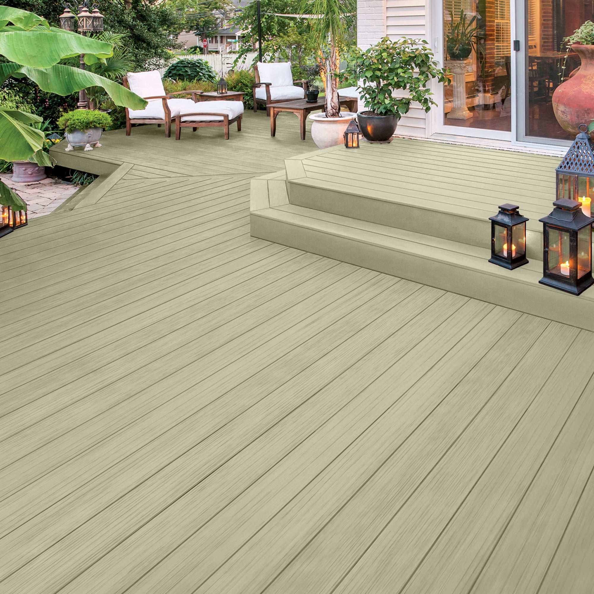 Olympic 1 Gallon SC-1023 Cumulus Exterior Solid Wood Protector Stain Plus Sealer in One