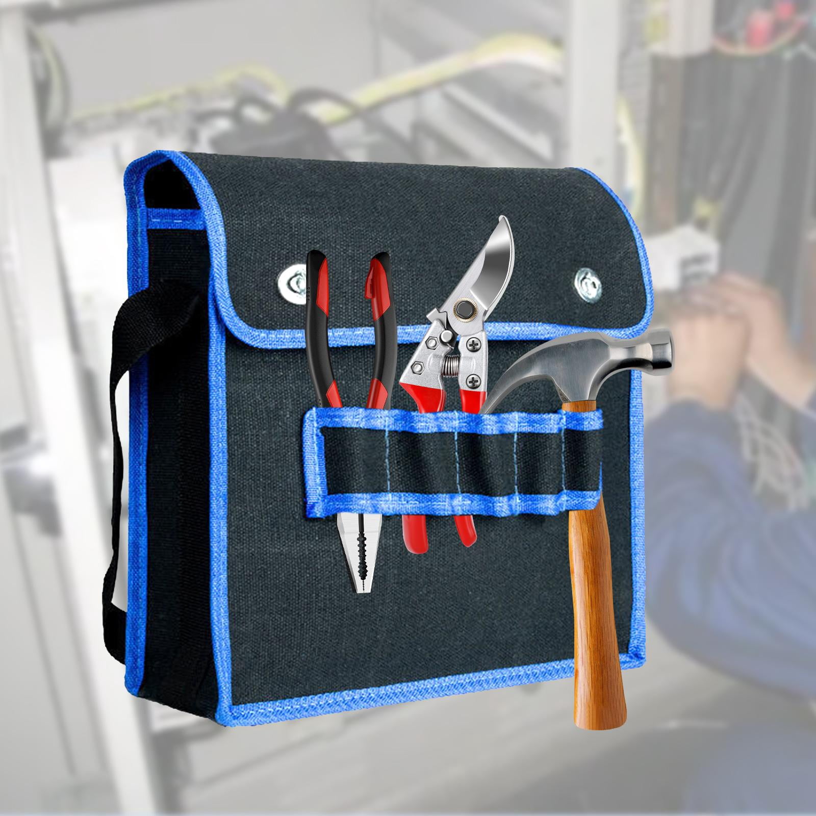 Colaxi Canvas Tool Bag Maintenance Tool Bag Adjustable Shoulder Strap Multipurpose Portable Wear Resistant Tool Organizer Tool Pouch , L L