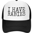 thumbnail image 1 of I Have Rabies Hat for Men Baseball Cap Funny Cap, 1 of 8