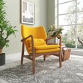 thumbnail image 2 of Manhattan Comfort Bradley Chaise d'Appoint en Lin Jaune et Noyer, 2 of 3