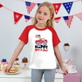 thumbnail image 4 of XADYUY Shirts for Girls Kids Raglan Sleeve Patriotic Tee Tops 4th Of July T Shirt Crew Neck American Flag Truck Graphic Tee Shirts Independent Day Tshirt 2-3 Years,Wine, 4 of 5
