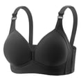 thumbnail image 2 of Feancey Women's Plus Size Push Up Bra Comfy Full Coverage Minimizer Bras Breathable Casual Wireless Bra High Support No Underwire Everyday Bralettes Black 40, 2 of 5