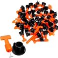 thumbnail image 1 of Sistema de nivelación de baldosas reutilizable CHAO Paquete de 100 Acero inoxidable naranja Negro, 1 of 5