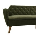Novogratz Tallulah Memory Foam Futon, Convertible Couch, Green Velvet