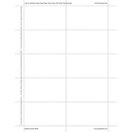 Geographics Laser/Inkjet Business Cards, 2 x 3.5 Inches, White, 10 Cards per Sheet, Pack of 350 Cards