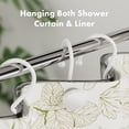 thumbnail image 3 of Shower Curtain Hooks White Shower Curtain Rings, Heavy Duty Metal Modern Decorative Shower Curtain Hooks Rust Proof Smooth Glide Shower Hooks for Shower Curtain, Shower Rod Hook, 12Pcs, 3 of 9