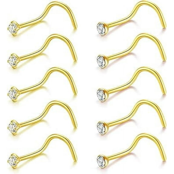 Nose Studs & Nose Rings for Women | 18G & 20G Sterling Silver Corkscrew Nose Screw Studs