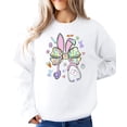 thumbnail image 5 of Easter Nurse Sweatshirt for Women - Cute Bunny Bow Stethoscope Graphic Tee White Sweatshirt Adult Small, 5 of 7