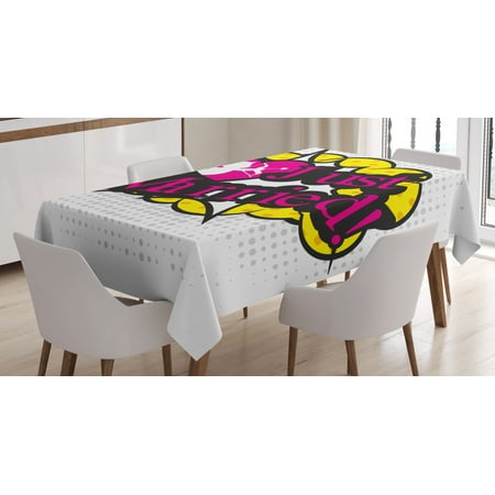 

Wedding Decorations Tablecloth Pop Art Style Design Cupid Bow Arrow Love in the Air Just Married Retro Rectangular Table Cover for Dining Room Kitchen 60 X 84 Inches Multicolor by Ambesonne