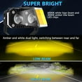 EK ENNOKING Motorcycle Driving AIF4 Fog Lights 3 Inch 50W White & Amber