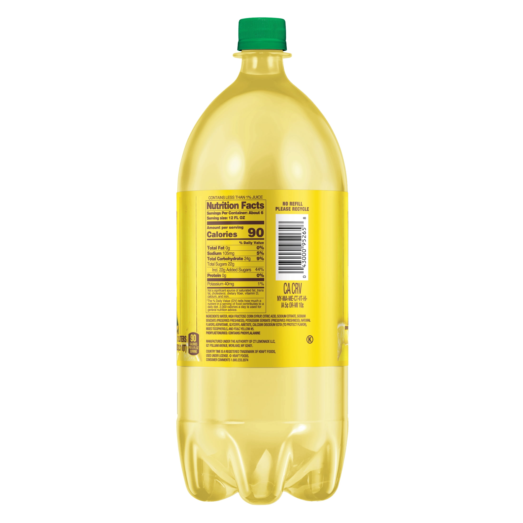 Country Time Lemonade Fruit Juice, 2 Liter, Shelf Stable