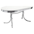 thumbnail image 5 of Bowery Hill Retro Chrome Plated Oval Dining Table in White, 5 of 10