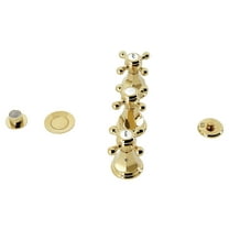 Kingston Brass KB322BX Metropolitan Three-Handle Bidet Faucet with Brass Pop-Up, Polished Brass