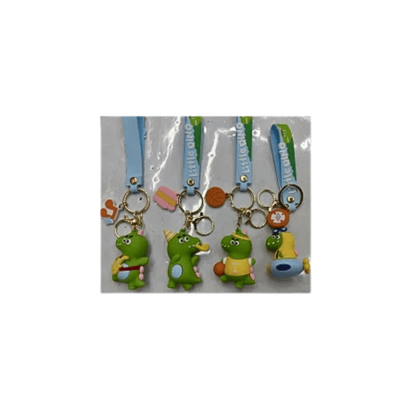Little Dino Cartoon Keychain Set – 4 Pieces
