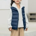 thumbnail image 6 of NAISIBABY Boys Girls Puffer Vest Jacket, Full Zipper Stand Collar with Pockets Winter Fashion Thicken Warm Outerwear Navy 6T, 6 of 7