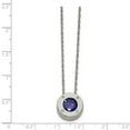thumbnail image 3 of White Stainless Steel necklace with pendant (09) September Cubic Zirconia CZ 20 in, 3 of 3