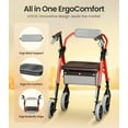 thumbnail image 4 of Walkers for Seniors, Z11 Rollator Walker with Seat, Max 380 lbs, Walkers with Ergo Seat & Backrest, Foldable Rollator Adjustable Height, All Terrain Walker, Lightweight-Black, 4 of 8