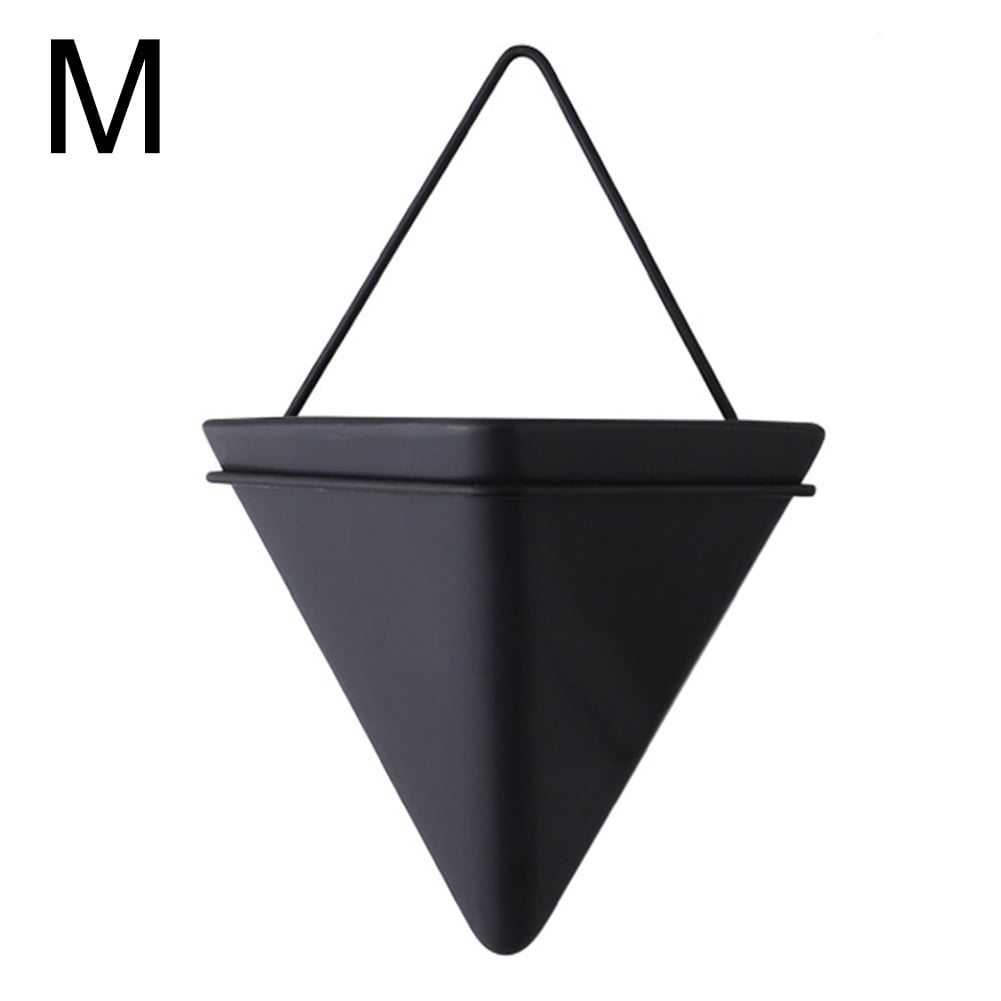 CAROOTU Simple Container Iron Vases Ceramic Self Water-Absorbing Planter Nordic Succulent Plant Wall Mounted
