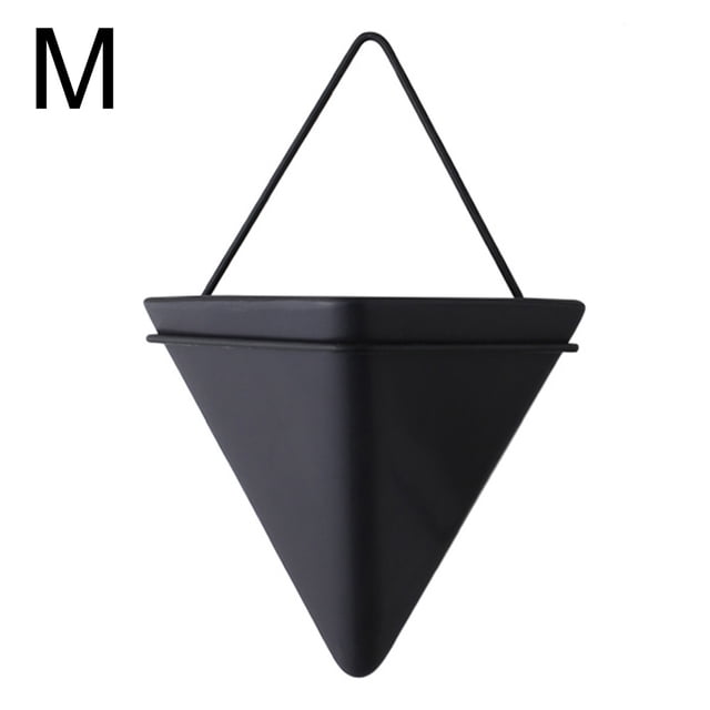 CAROOTU Simple Container Iron Vases Ceramic Self Water-Absorbing Planter Nordic Succulent Plant Wall Mounted