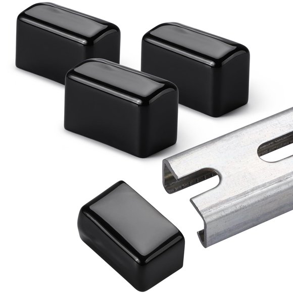 Tapa de extremo Strut Channel SIHAI de plástico negro, paquete de 40 unidades, 1-5/8 pulgadas