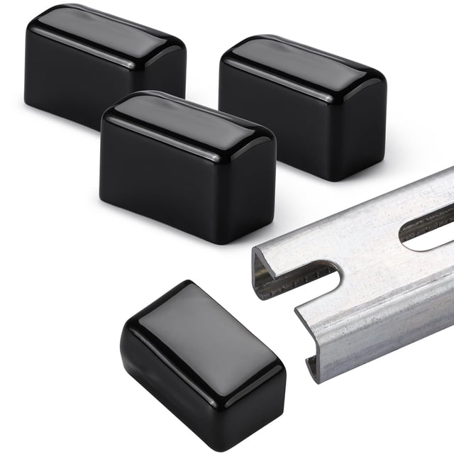 Tapa de extremo Strut Channel SIHAI de plástico negro, paquete de 40 unidades, 1-5/8 pulgadas