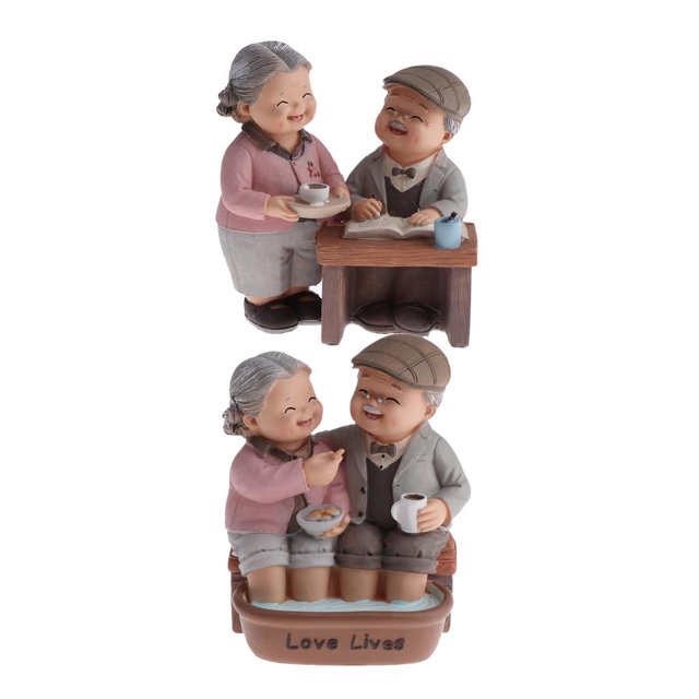 Adorno De Amante Pareja Artesanía Bonsái Estatua Herramienta Césped De Patio Decorativa Cola Casa de muñecas de hadas en miniatura