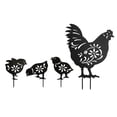 thumbnail image 4 of 4 Pieces Chicken Sculpture Lifelike Figurines for Pathway Courtyard Backyard, 4 of 10