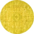thumbnail image 1 of Ahgly Company Indoor Round Persian Yellow Traditional Area Rugs, 3' Round, 1 of 4
