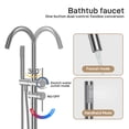 thumbnail image 5 of Bathtub Faucet, Floor Mount Bathtub Faucet Freestanding Tub Faucet Standing Bathtub Filler, High-Flow Bath Shower Faucet with Handheld Sprinkler, 5 of 8