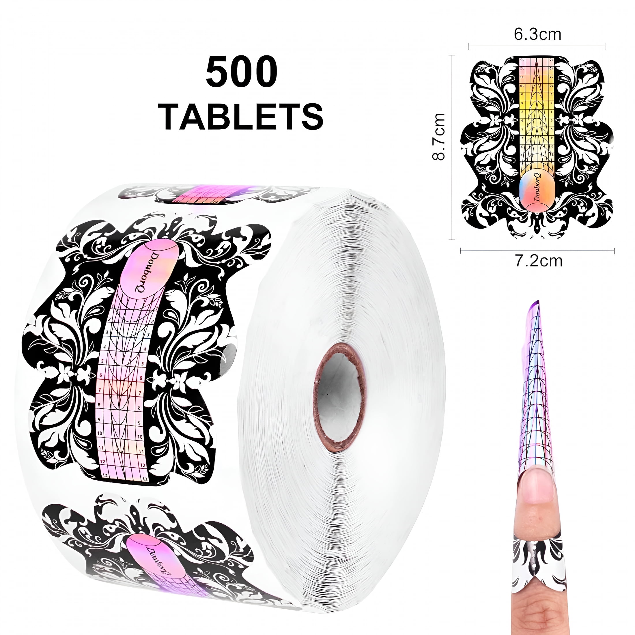 RAGUPEL 500Pcs Acrylic Nail Forms,Nail Extension Tips,Nail Forms for Acrylic Nails,Acrylic Nail Uv Gel Nail Forms Guide Stickers Nail Art Equipment for Salon