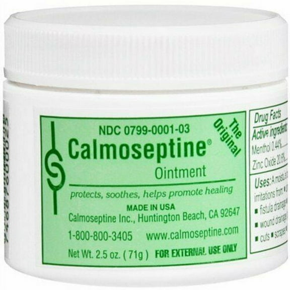 Calmoseptine Ointment Jar Protects Soothes & Helps Heal Skin Irritations 2.5 Oz