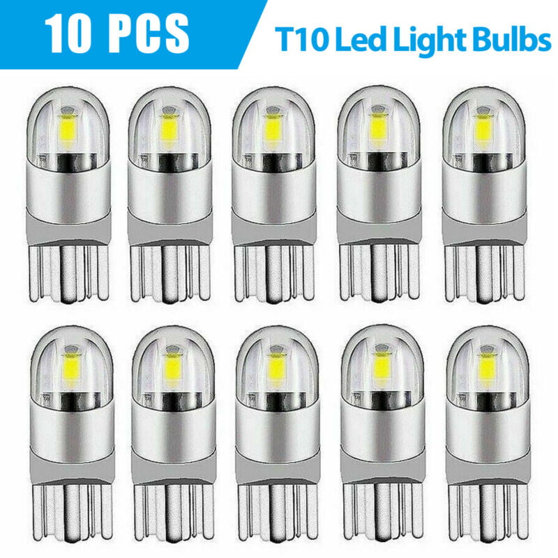 10 X CANBUS 6000K White T10 5-SMD 5050 LED Dome Map License Interior Light Bulbs 