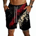 thumbnail image 2 of OIOLOYJM Swim Trunks for Men Hawaiian Quick Dry Tropical Drawstring Elastic Waist Vacation Beach Shorts Summer Mesh Lightweight Sports Short Pants with Pockets Black XL, 2 of 5