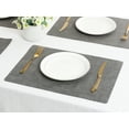 thumbnail image 6 of REGALWOVEN Set of 6 Faux Leather Placemats, Placemats for Kitchen Dining Table Decor, Heat Resistant Table Placemats Wipeable Place Mat Dark Gray 17*12in, 6 of 7