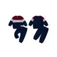 thumbnail image 2 of WIFORNT Baby Boy 2Pcs Fall Outfits Long Sleeve Contrast Color Sweater + Pants Set Warm Clothes, 2 of 9