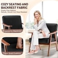 thumbnail image 3 of ENYOPRO Accent Chair, PU Comfy Single Sofa with Wood Feet, Mid Century Armchair for Bedroom, Living Room, Modern Comfy Reading Chair, Black, 3 of 8