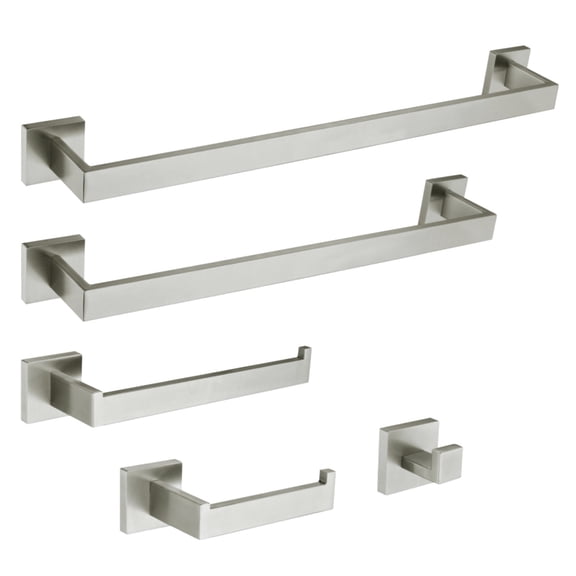 Open Box Kingston Brass Markus 5-Piece Bathroom Accessory Set, Brushed Nickel