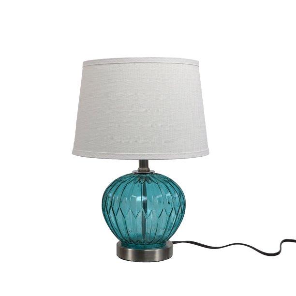 Dennis East International Blue Wave Glass Table Lamp