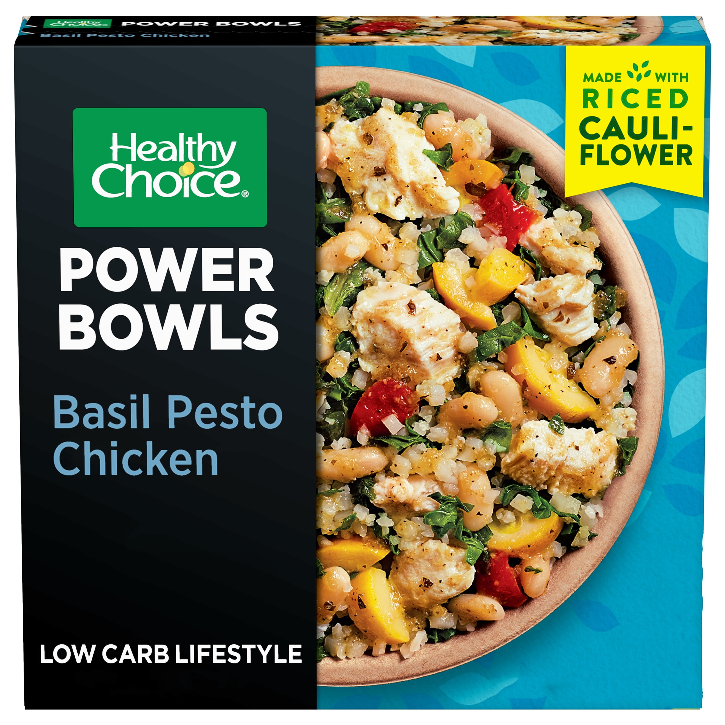 Healthy Choice Power Bowls Basil Pesto Chicken With Riced Cauliflower , 9.25 oz (Frozen)