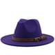 thumbnail image 3 of Sombrero sencillo con cinturón de gamuza y lana, estilo jazz, para otoño e invierno, para mujer, 3 of 6