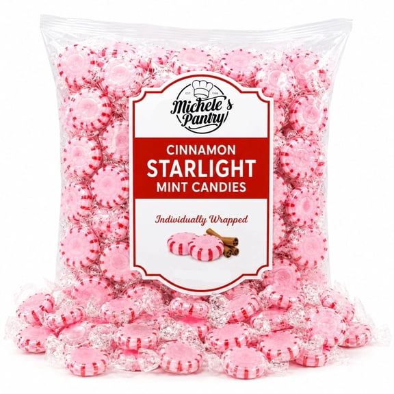 “Michele’s Pantry Cinnamon Starlight Mints 4 lbs Individually Wrapped Bulk Hard Candy”