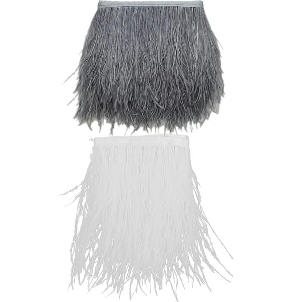 2x disfraz de flecos, costura artesanal, decoración Blanco Gris Claro