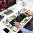 thumbnail image 2 of Long Mouse Pads for Desk,White Cartoon Dinosaurs Leaves Pattern Desk Mats on Top Of Desks, Desk Mouse Pad Extra Large with 3mm Non-Slip Base and Stitched Edge for Gaming,Office,Work,Home 31.5"x15.7", 2 of 6